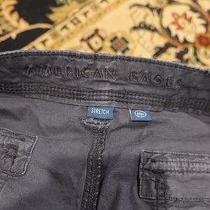 American Eagle Outfitters Black Pants with Inner LogoCargo With Drawstrig Ankle